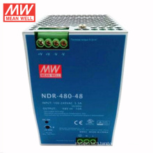 MEANWELL 75w to 480watt slim and economical power supply NDR series 48VDC 10a din rail with ul ce NDR-480-48